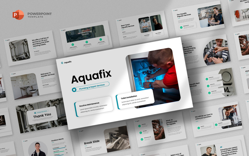 Aquafix-管道服务 Powerpoint 模板