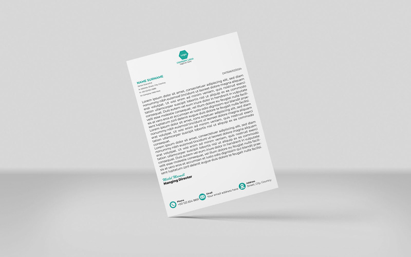 Diseño de membrete creativo estilo minimalista 2 COLORES