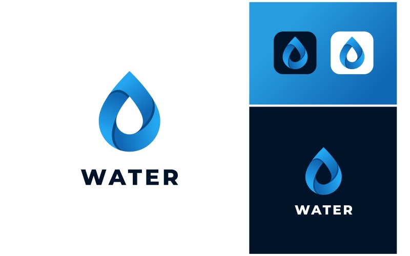 Logo moderno colorato a goccia d'acqua