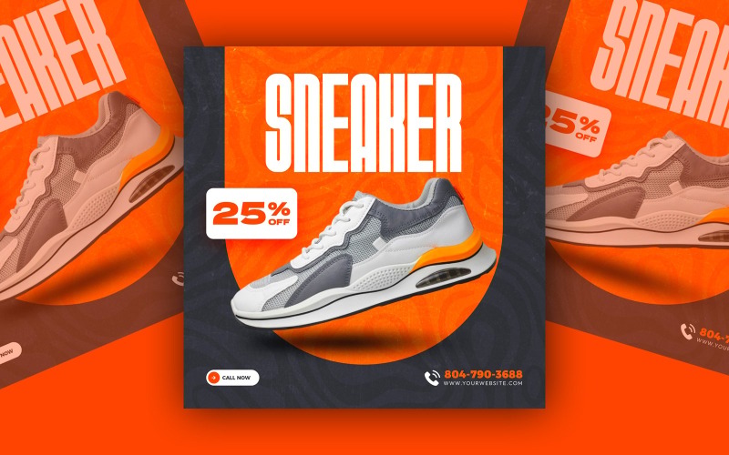 Modello di post sui social media per la vendita di scarpe