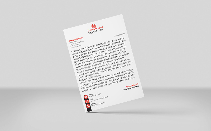 Carta intestata creativa Carta intestata aziendale Modello di identità Design Stile minimale COLORE ARANCIONE NERO 2