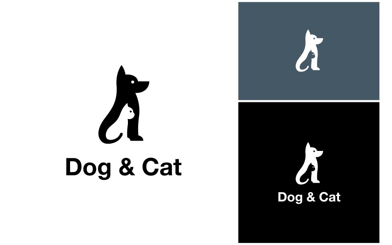 Dog Cat Pet Paw Illustration Logo