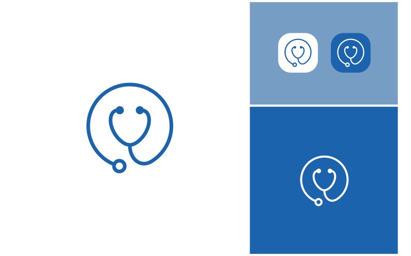 Stetoskop läkare medicinsk ikon logotyp