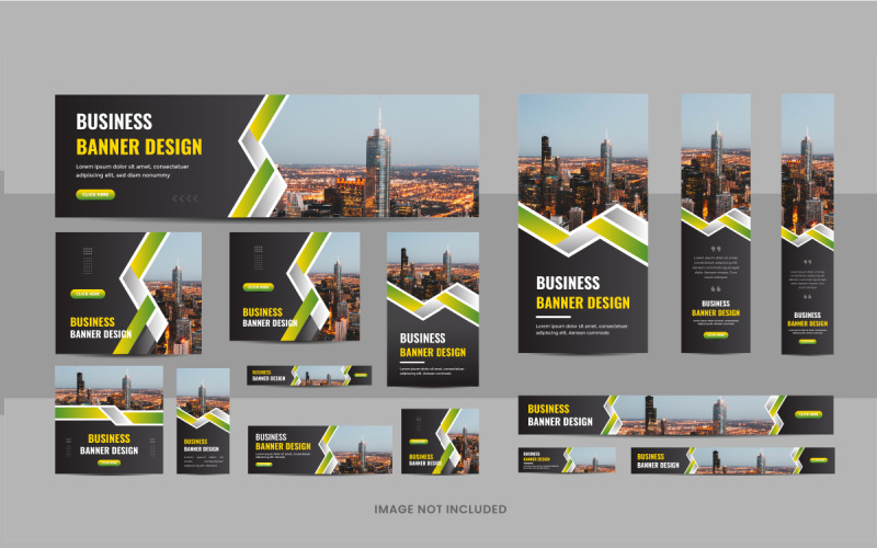 Vállalati web banner sablon csomag vagy üzleti web banner elrendezés