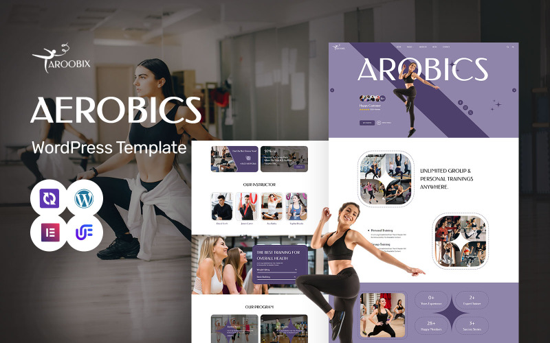 Aroobix - Aerobik, Studio Fitness i Studio Zumba WordPress Elementor Theme