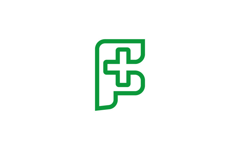 Letter F Medisch Plus Logo Sjabloon