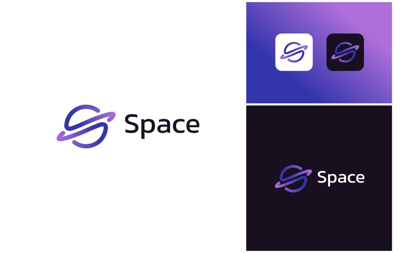 Letter S Planet Space Logo