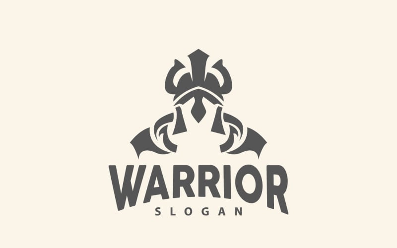 Spartanischer Logo-Vektor-Krieger-Ritter-Soldat V3