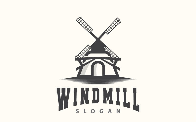 Windmill Logo Agriculture Farm Vector Nature V5