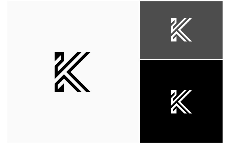 字母 K 几何线条标志