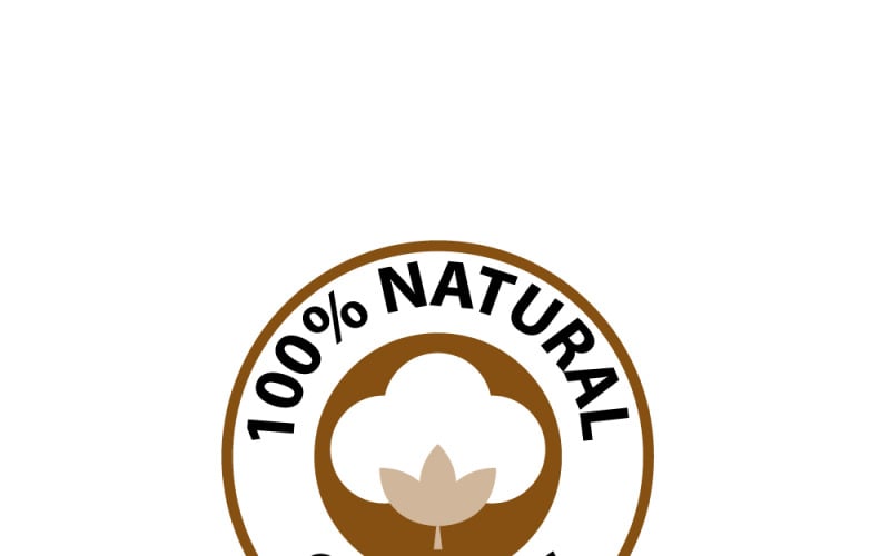 Icona organica del cotone, simbolo dell'abbigliamento simbolo naturale