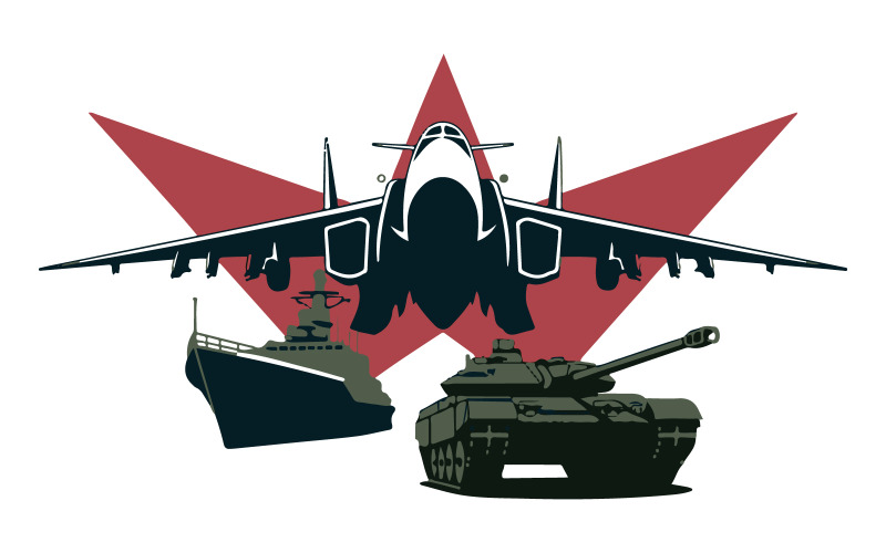 En illustration av militärens logotyp