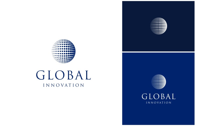 Global Sphere Halftone Abstract Logo