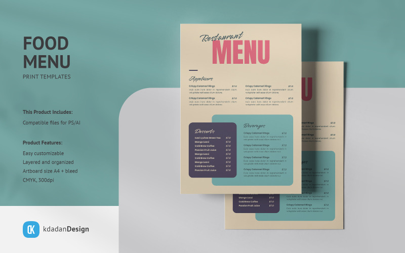 Modèles de conception de menus alimentaires Vol 09