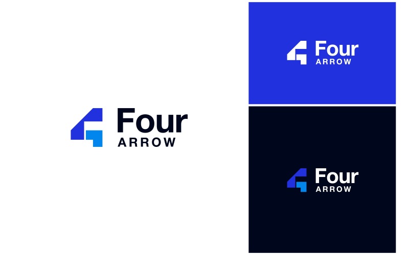 Nummer 4 Arrow Up Framgång Logotyp