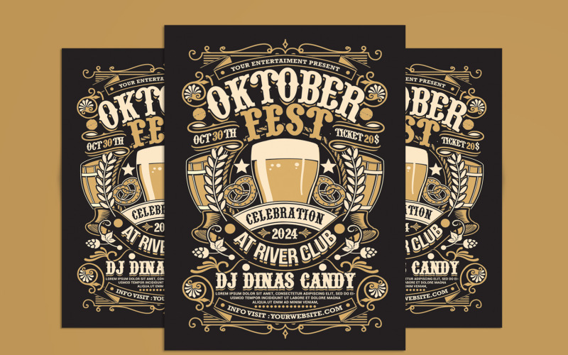 Oktoberfest Evenement Flyer Poster Sjabloon