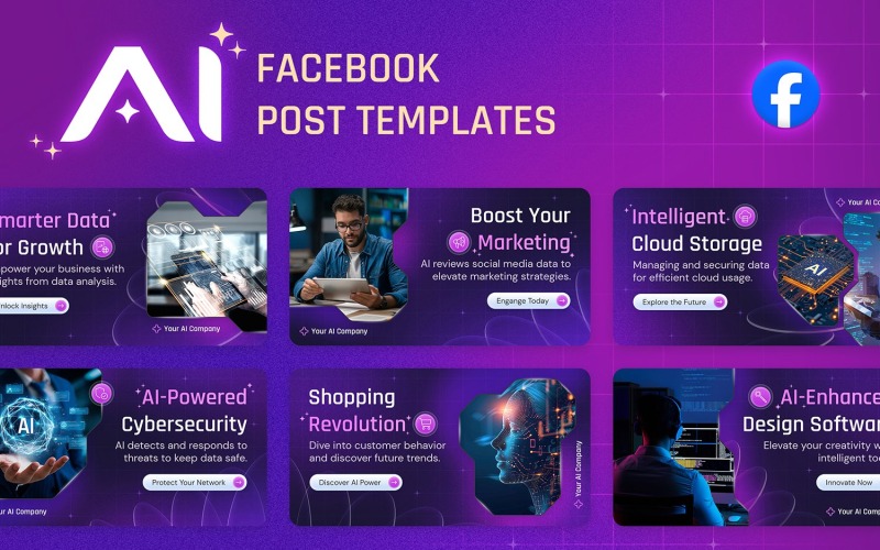 Plantillas de publicaciones de Facebook sobre inteligencia artificial