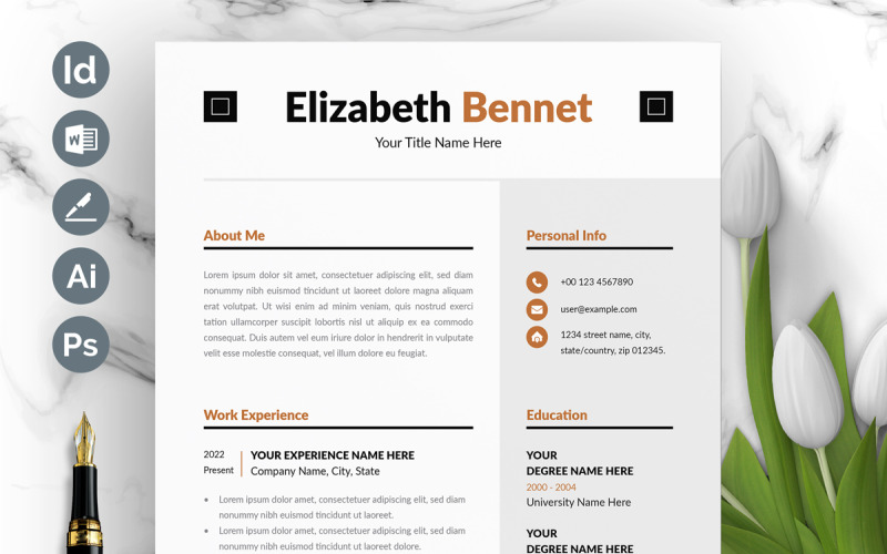 Curriculum vitae moderno e minimalista