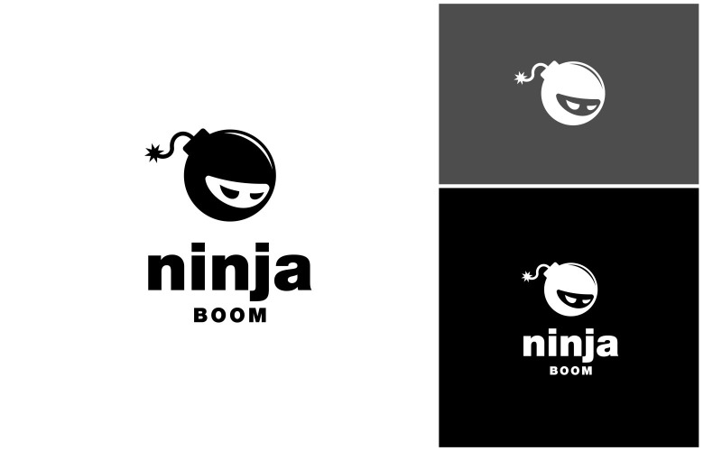 Ninja Boom Warrior Bomb Logo