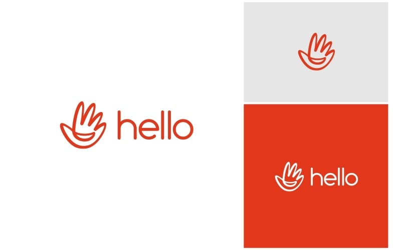 Palm Hand Waving Smile Logo