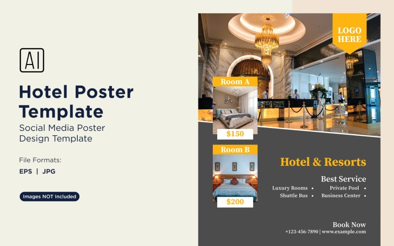 Designvorlage für Hotelmarketing-Plakate 20
