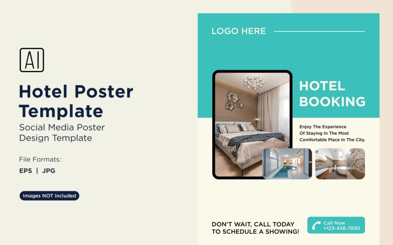 Modello di progettazione del poster di marketing alberghiero 26