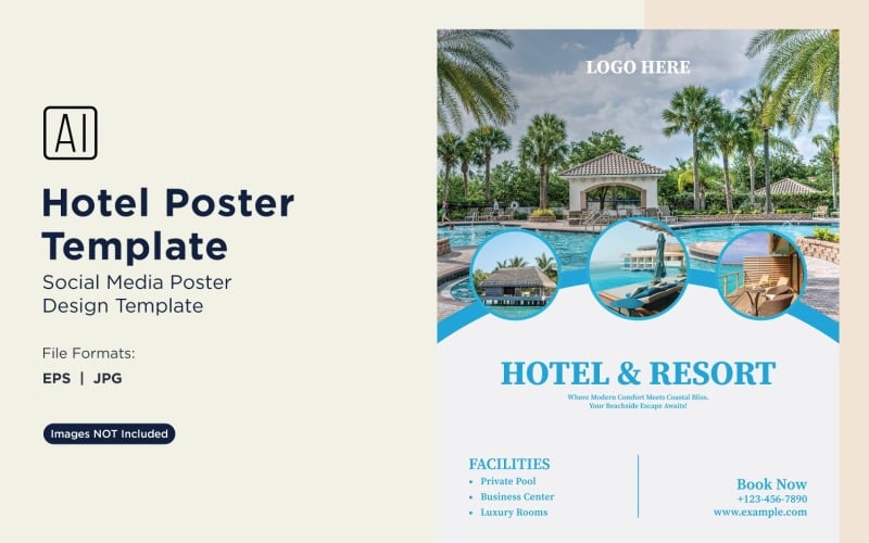 Modello di progettazione di poster di marketing alberghiero 14