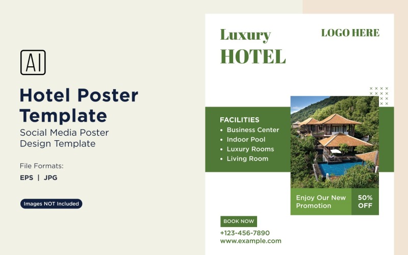 Modello di progettazione di poster di marketing alberghiero 36