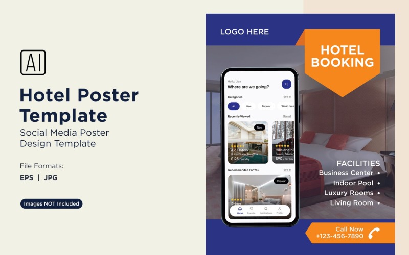 Designvorlage für Hotelmarketing-Plakate 33