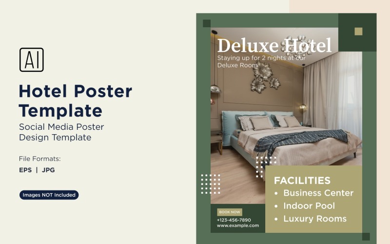Hotelmarketing posterontwerp sjabloon 98