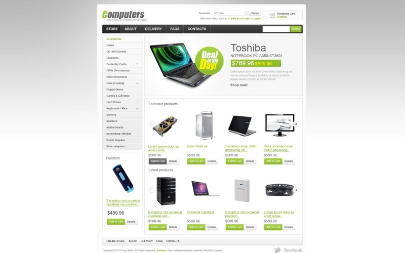 Simple Computers Store VirtueMart-sjabloon
