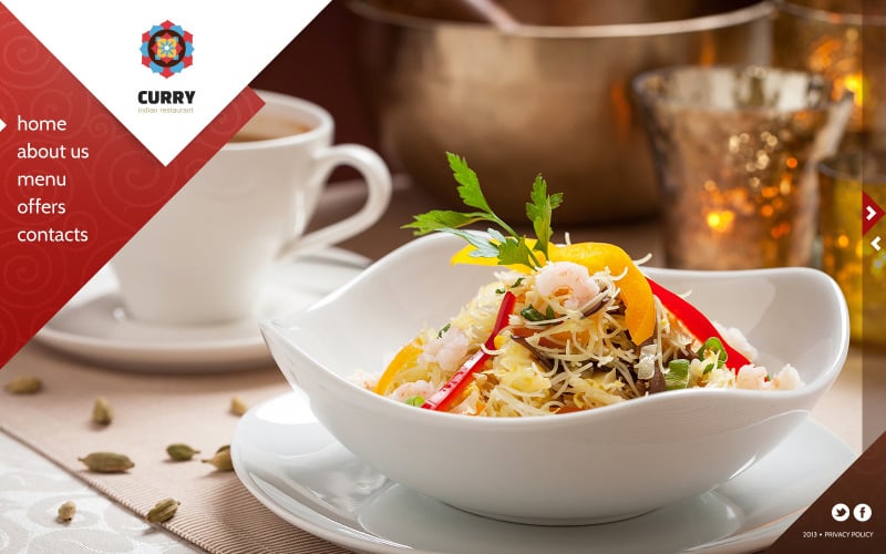 Website sjabloon voor Indiase restaurants