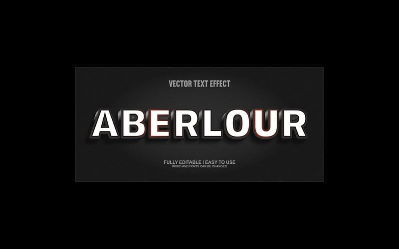 Aberlour Fully Editable Vector 3D Text Effect