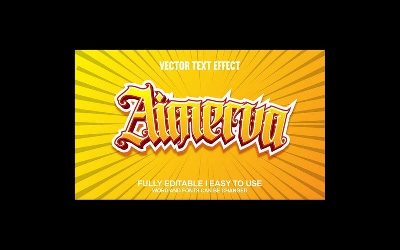 Aimerva Fully Editable Vector 3D Text Effect