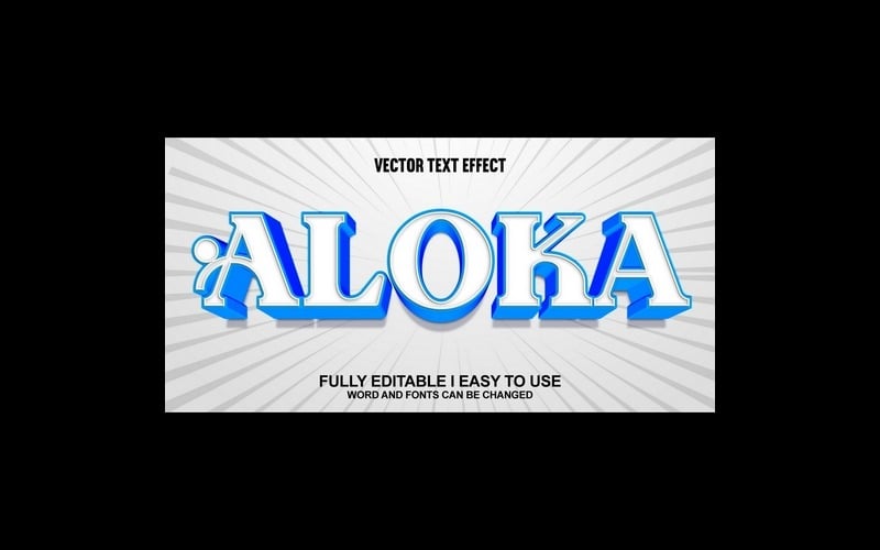 Aloka Fully Editable Vector 3D Text Effect