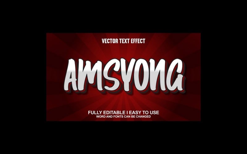 Amsyong Fully Editable Vector 3D Text Effect