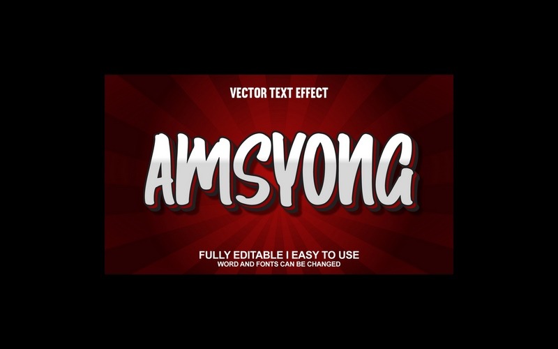 Amsyong helt redigerbar vektor 3D-texteffekt