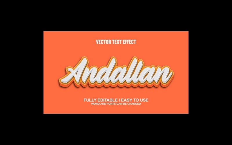 Andallan helt redigerbar vektor 3D-texteffekt