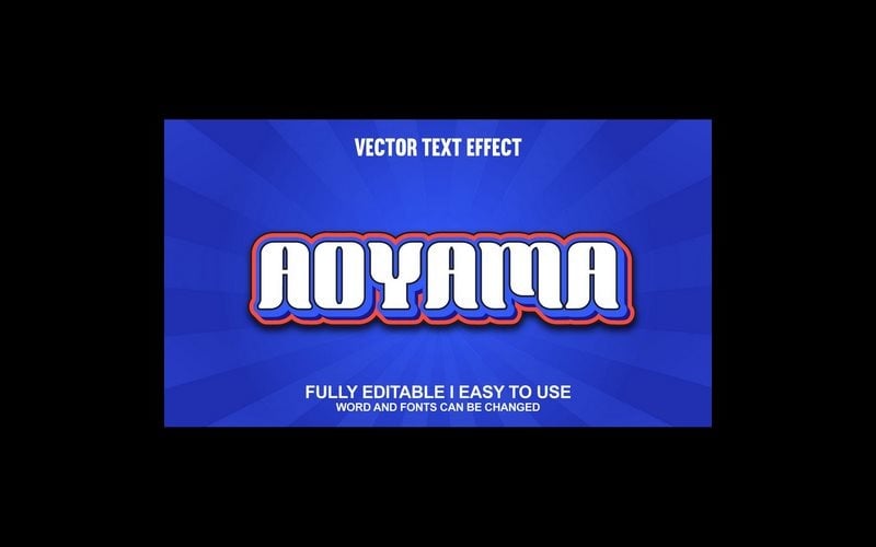 Аояма, повністю редагований векторний 3D-текстовий ефект