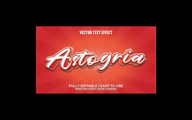 Astogria helt redigerbar vektor 3D-texteffekt