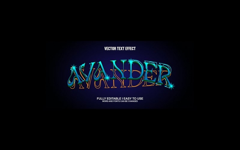 Avander helt redigerbar vektor 3D-texteffekt