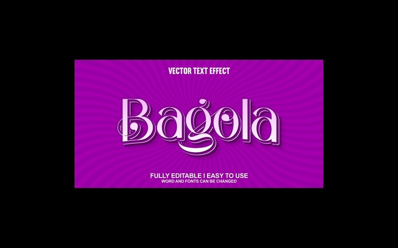 Bagola helt redigerbar vektor 3D-texteffekt