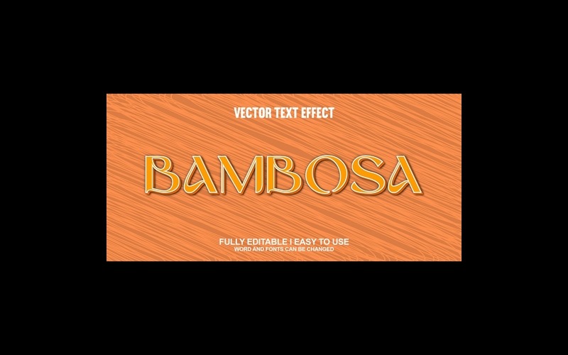 Bambosa helt redigerbar vektor 3D-texteffekt
