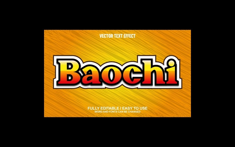 Baochi helt redigerbar vektor 3D-texteffekt