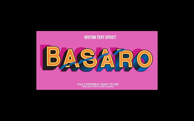 Basaro helt redigerbar vektor 3D-texteffekt