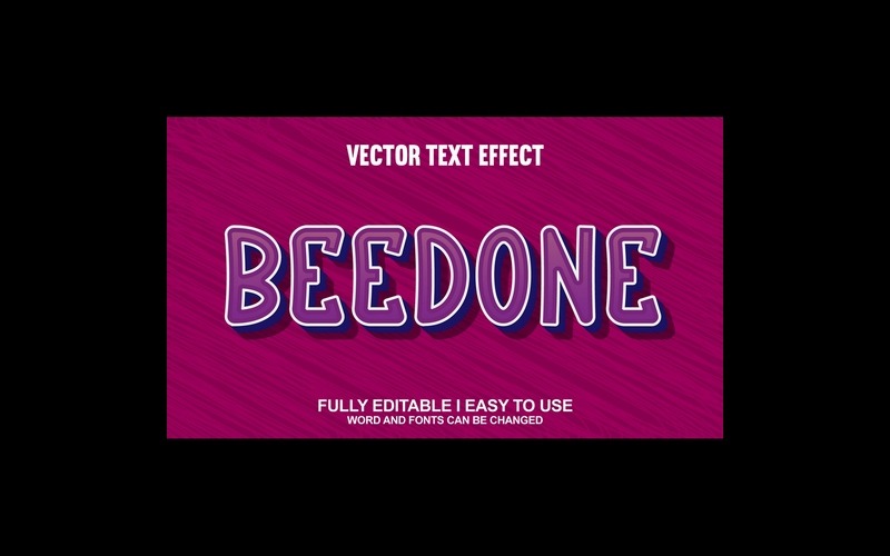 Beedone helt redigerbar vektor 3D-texteffekt