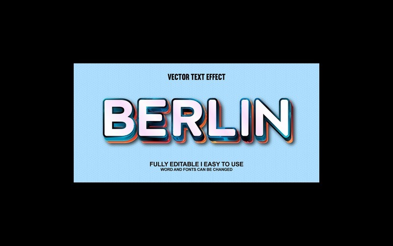 Berlin0 Volledig bewerkbaar vector 3D-texteffect