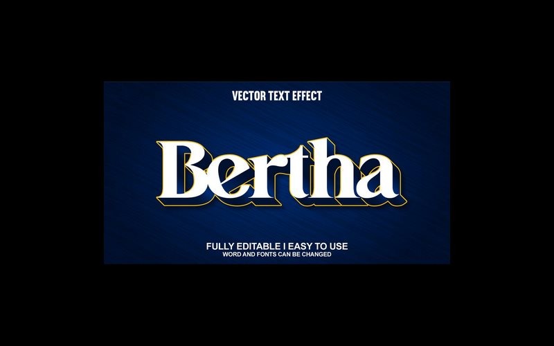 Bertha helt redigerbar vektor 3D-texteffekt