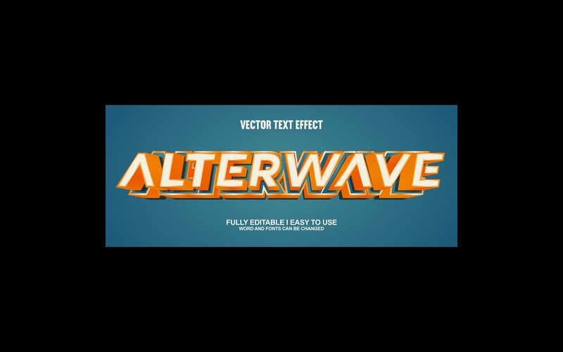 Efeito de texto 3D vetorial totalmente editável Alterwave