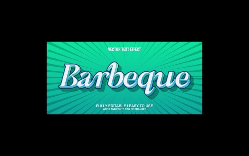 Efeito de texto 3D vetorial totalmente editável para churrasco